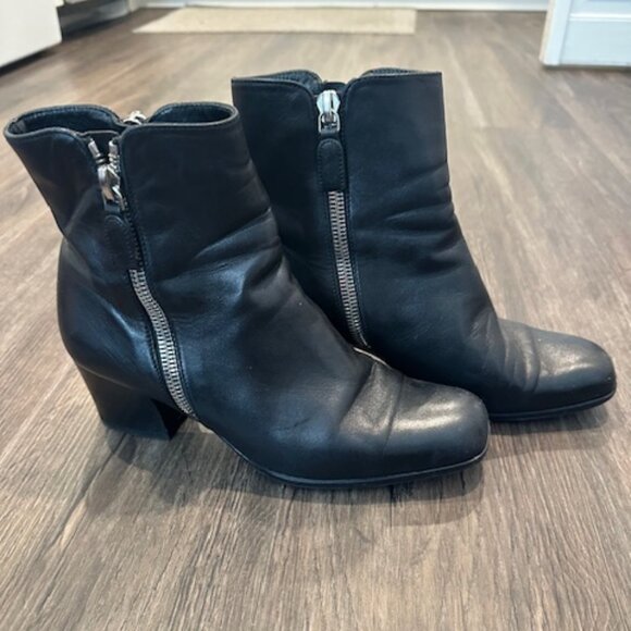 Prada Black Leather Boots - Picture 1 of 10